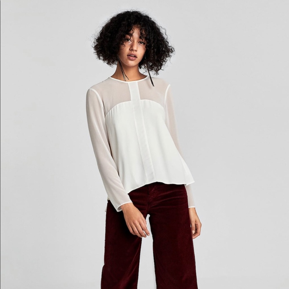 ZARA CONTRAST BLOUSE